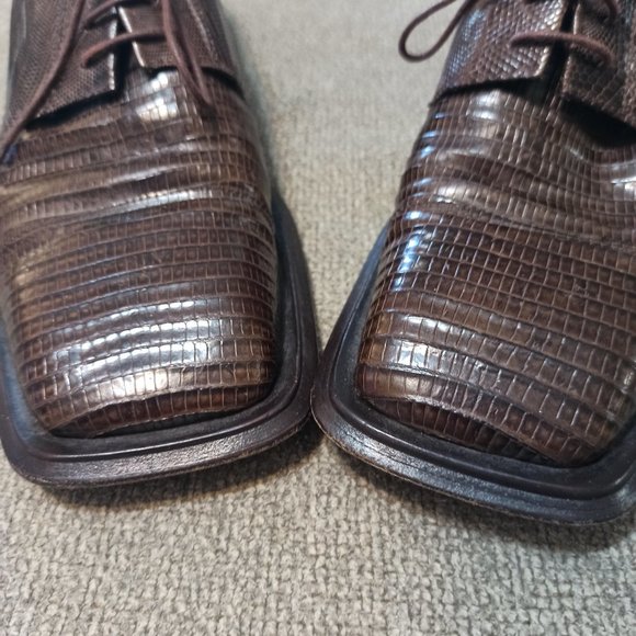 Mezlan Platinum Oxford Square Toe Men\'s Lizard Skin Shoe Size 8.5 main image 9